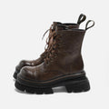 Bota de Plataforma de Inverno com Forro de Pelúcia para Mulheres Marrom