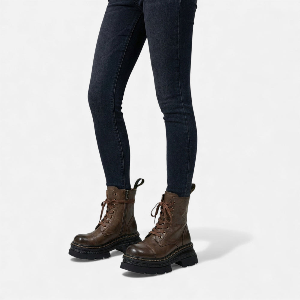 Bota de Plataforma de Inverno com Forro de Pelúcia para Mulheres