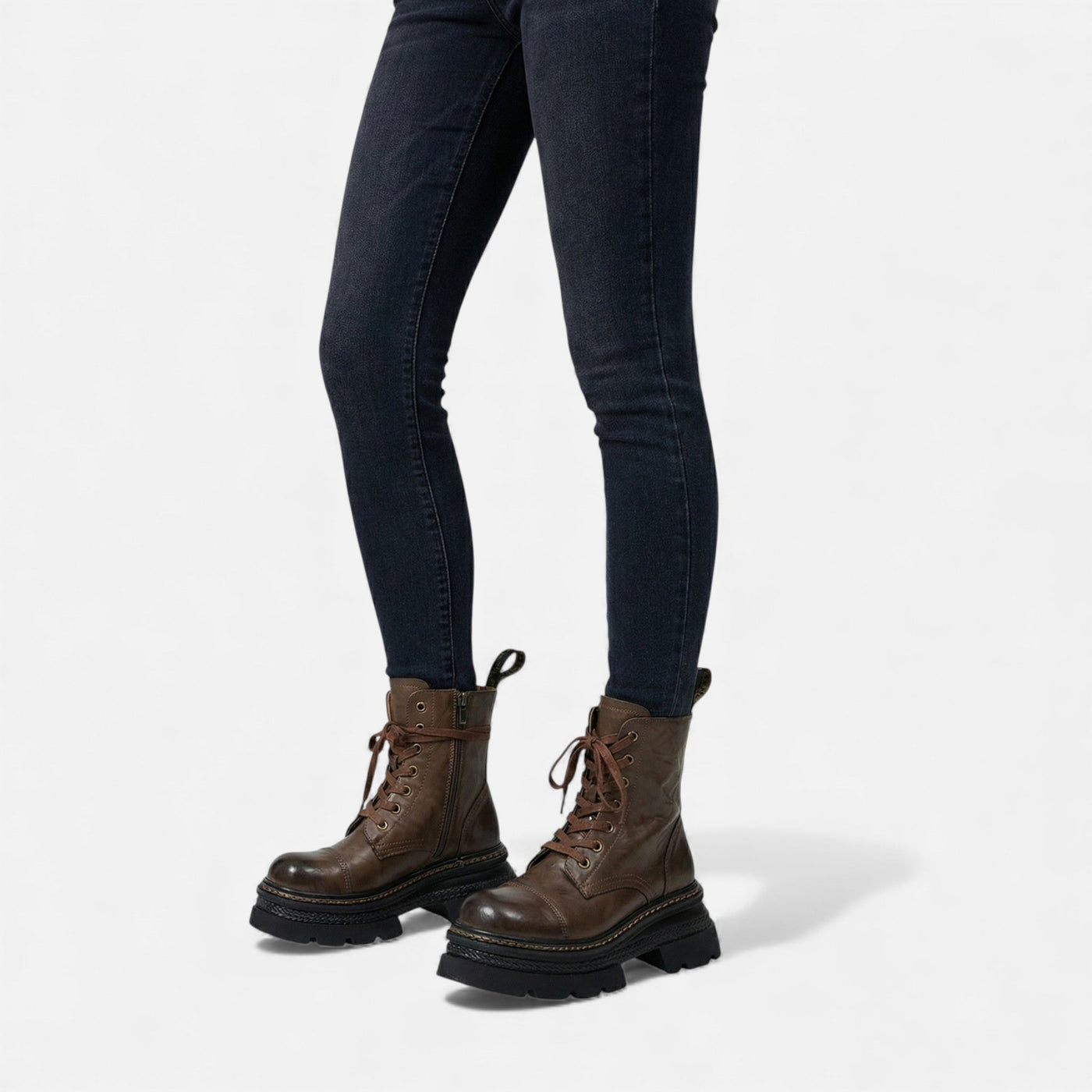 Bota de Plataforma de Inverno com Forro de Pelúcia para Mulheres
