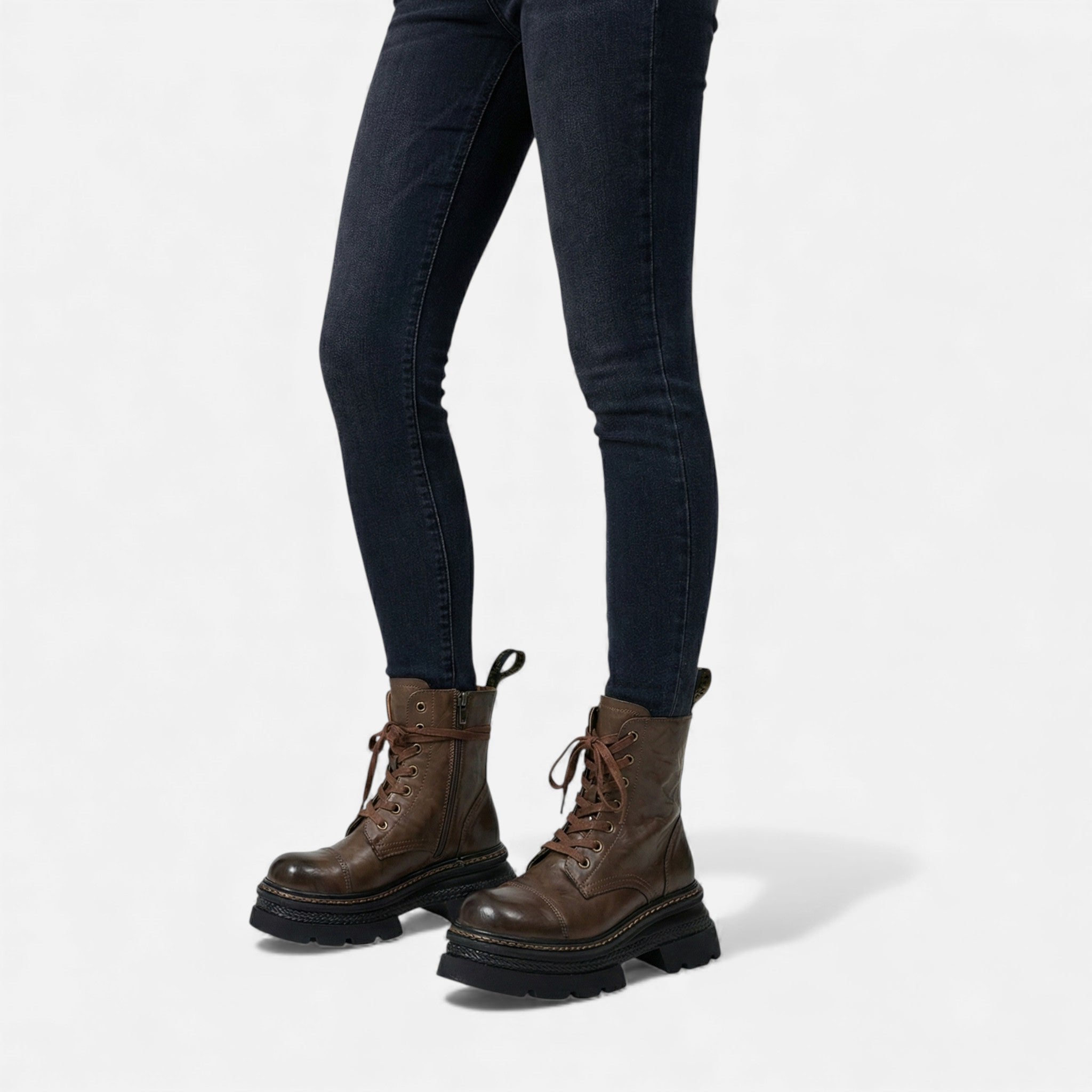 Bota de Plataforma de Inverno com Forro de Pelúcia para Mulheres