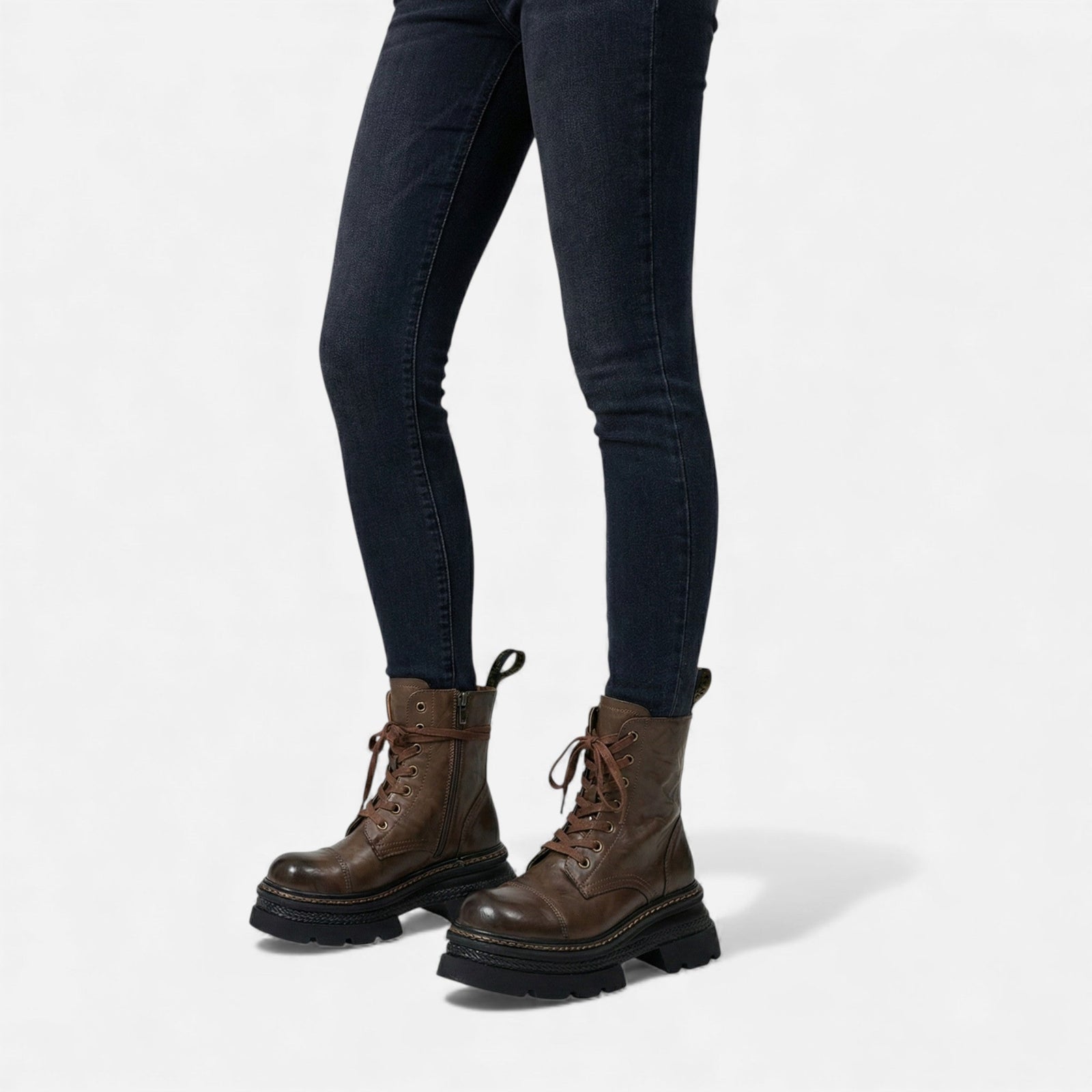 Bota de Plataforma de Inverno com Forro de Pelúcia para Mulheres