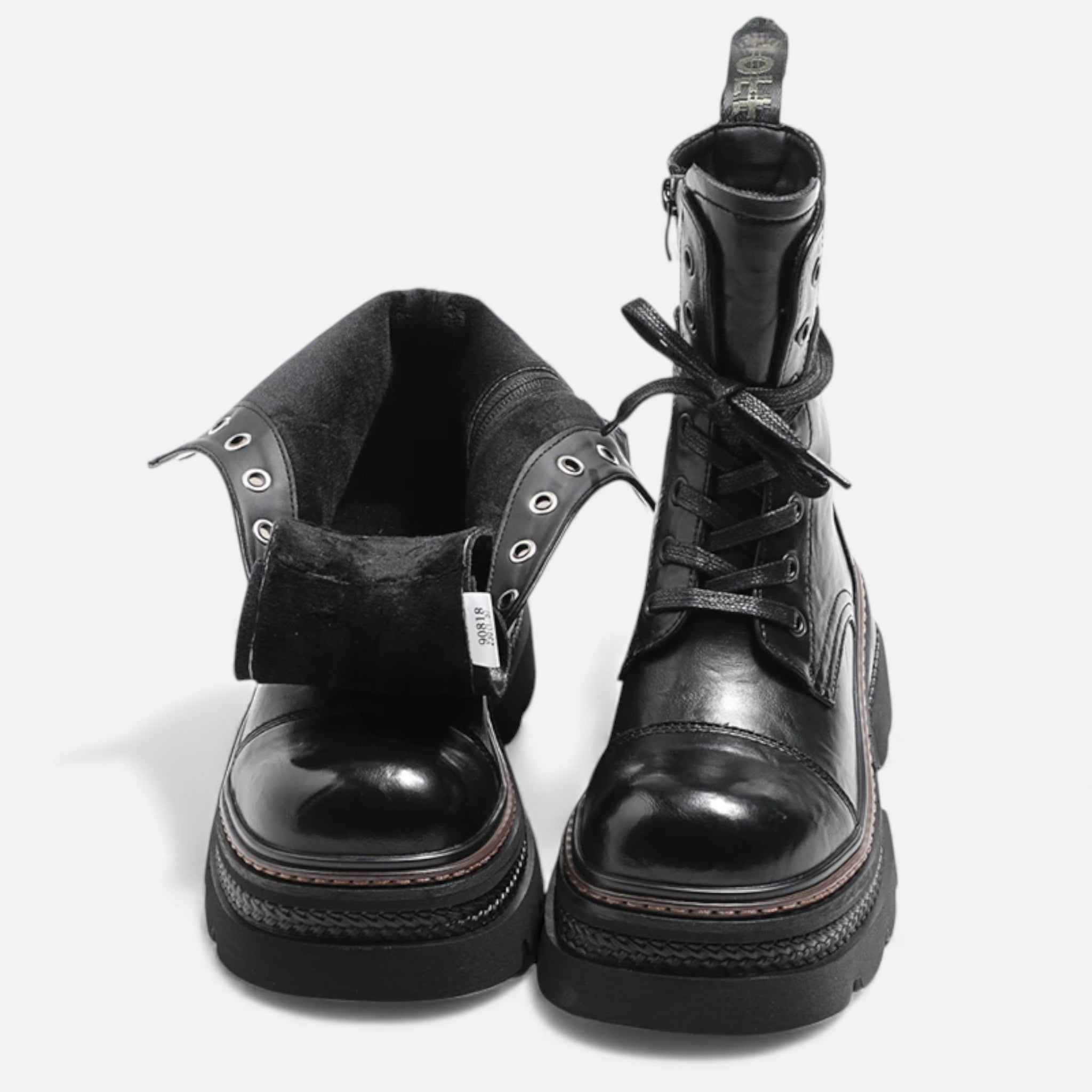 Bota de Plataforma de Inverno com Forro de Pelúcia para Mulheres