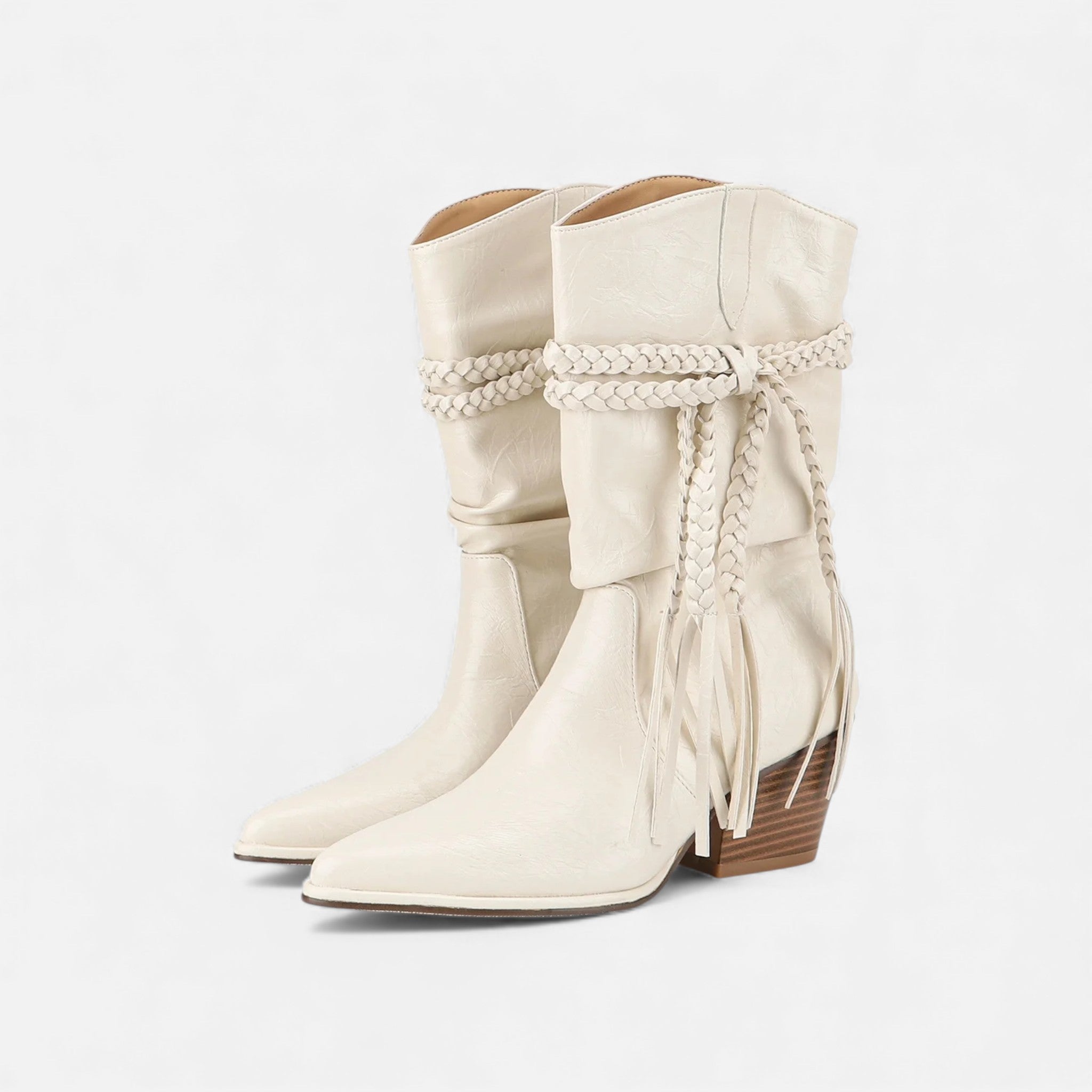 Botas Desert Retro Femininas com Salto Chunky Branco