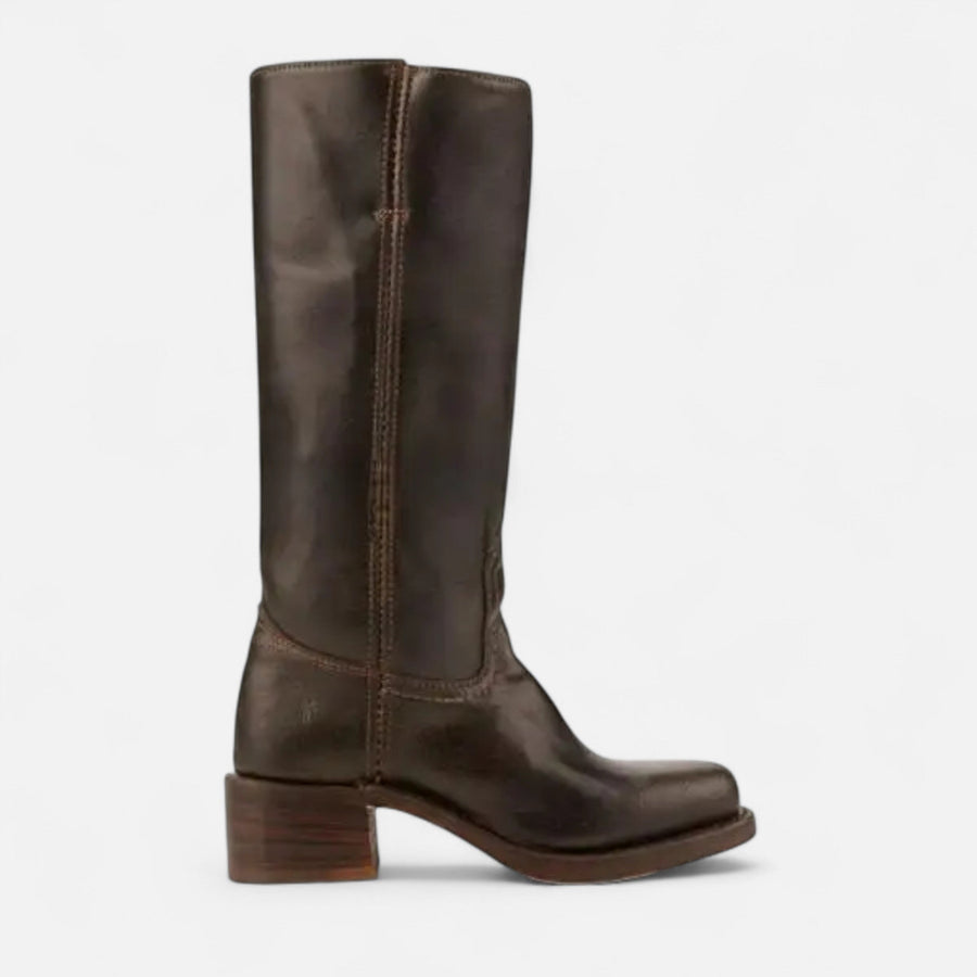 Botas Equestres de Cano Alto para Mulheres Marrom Escuro