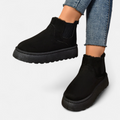 Botas de Ankle de Plataforma Curta em Plush para Mulheres
