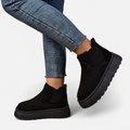 Botas de Ankle de Plataforma Curta em Plush para Mulheres