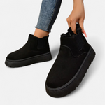 Botas de Ankle de Plataforma Curta em Plush para Mulheres