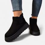 Botas de Ankle de Plataforma Curta em Plush para Mulheres