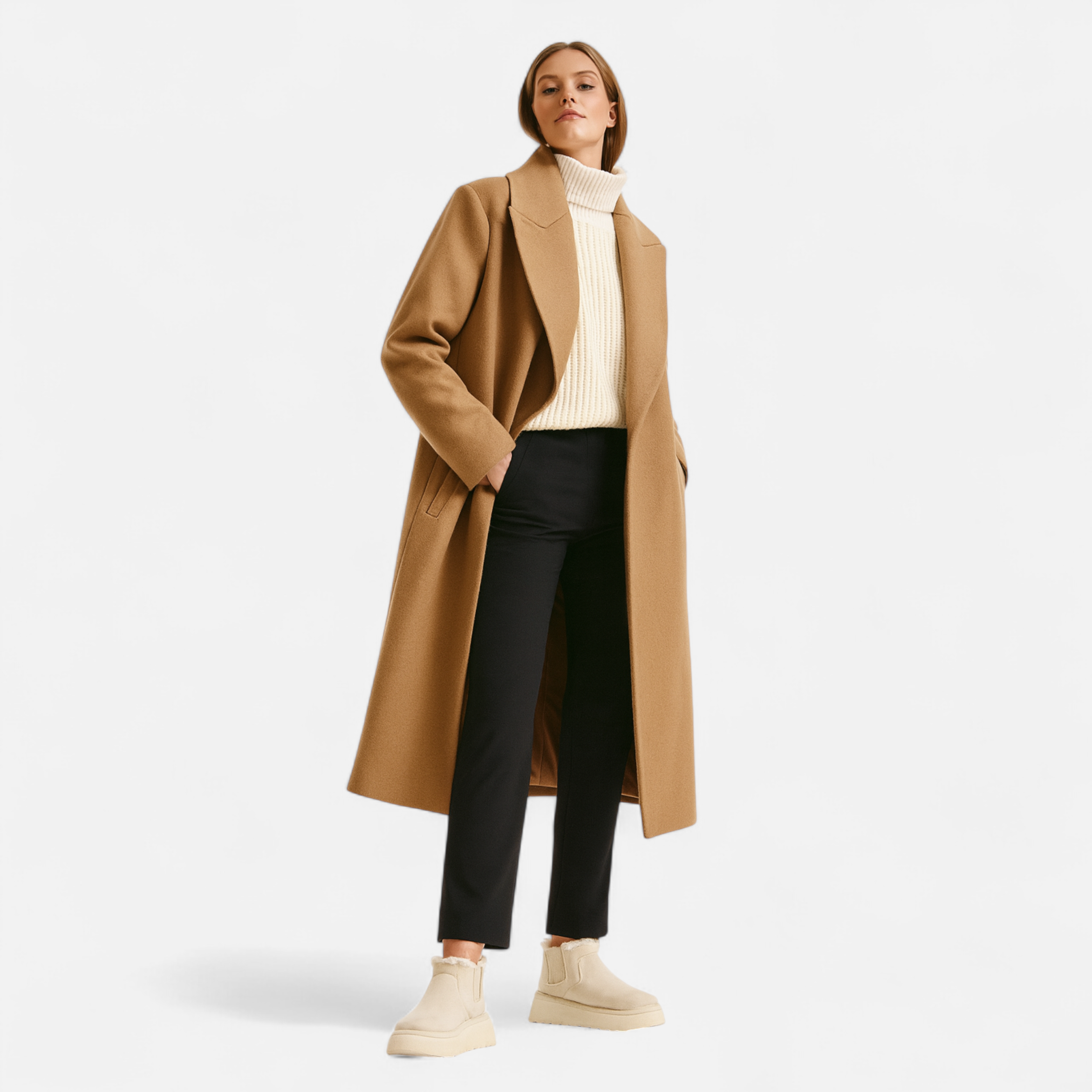 Botas de Ankle de Plataforma Curta em Plush para Mulheres