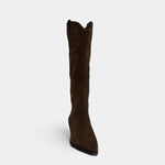 Botas de Camurça Femininas até o Joelho para Outono e Inverno