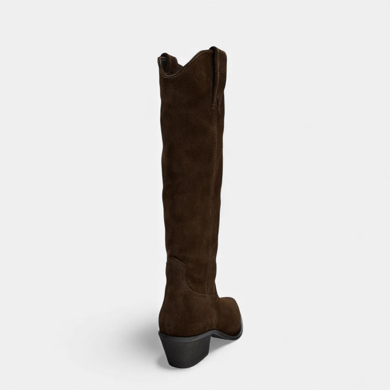 Botas de Camurça Femininas até o Joelho para Outono e Inverno