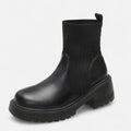Botas de Cano Curto Slip-On Modernas para Mulheres Preto