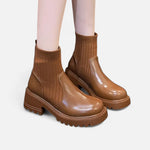 Botas de Cano Curto Slip-On Modernas para Mulheres