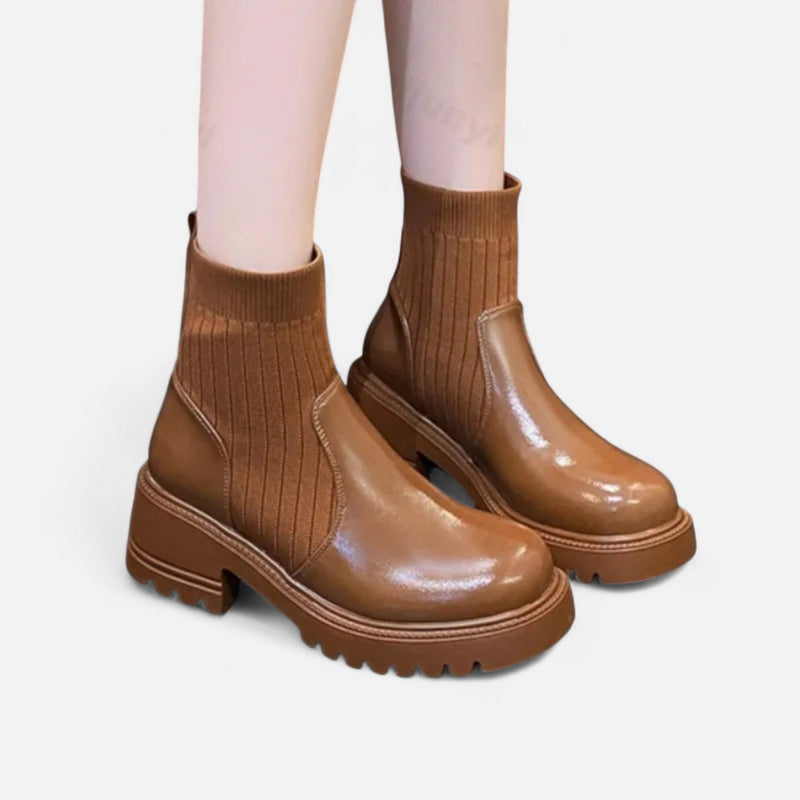 Botas de Cano Curto Slip-On Modernas para Mulheres