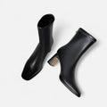 Botas de Cano Curto Vintage de Bico Quadrado para Mulheres