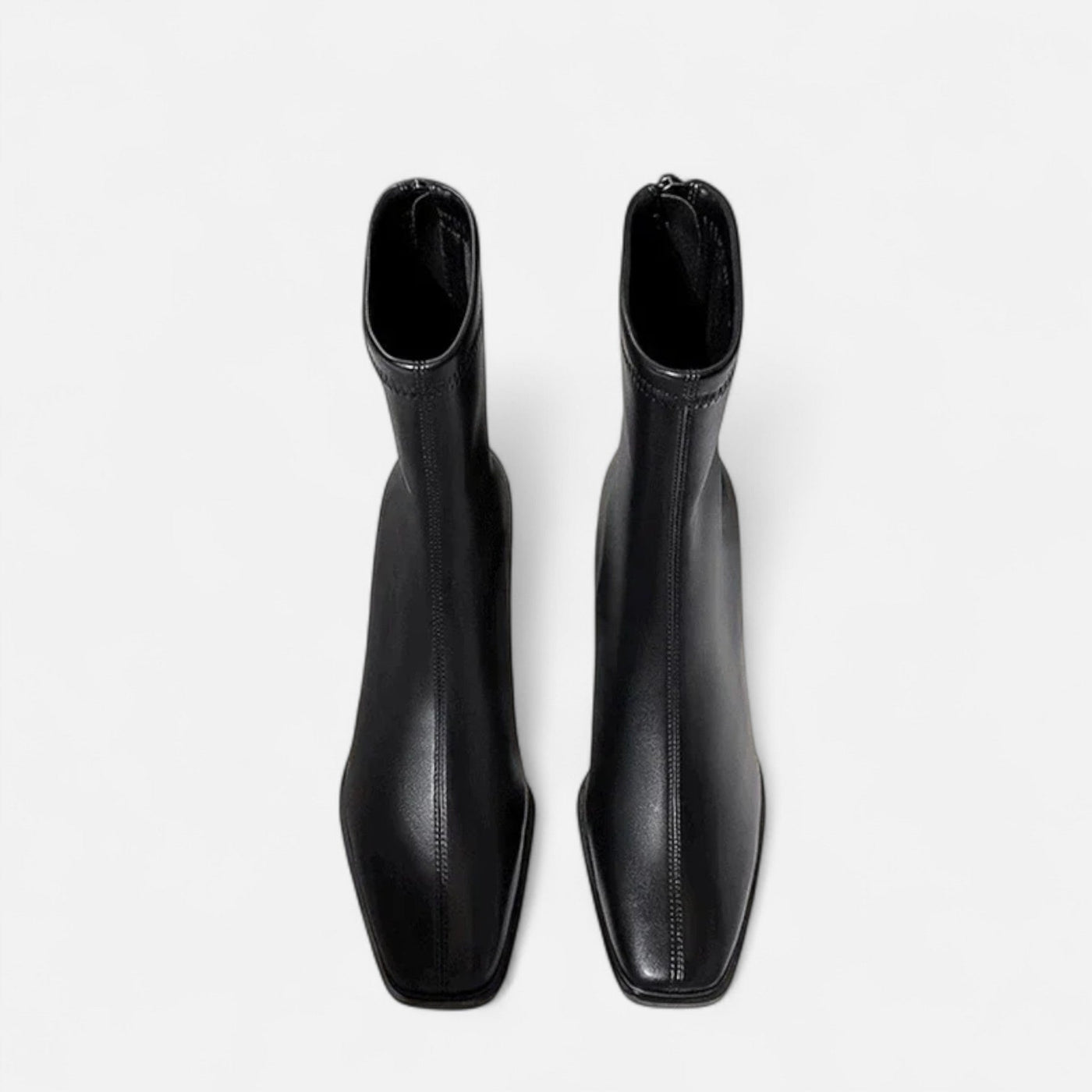 Botas de Cano Curto Vintage de Bico Quadrado para Mulheres