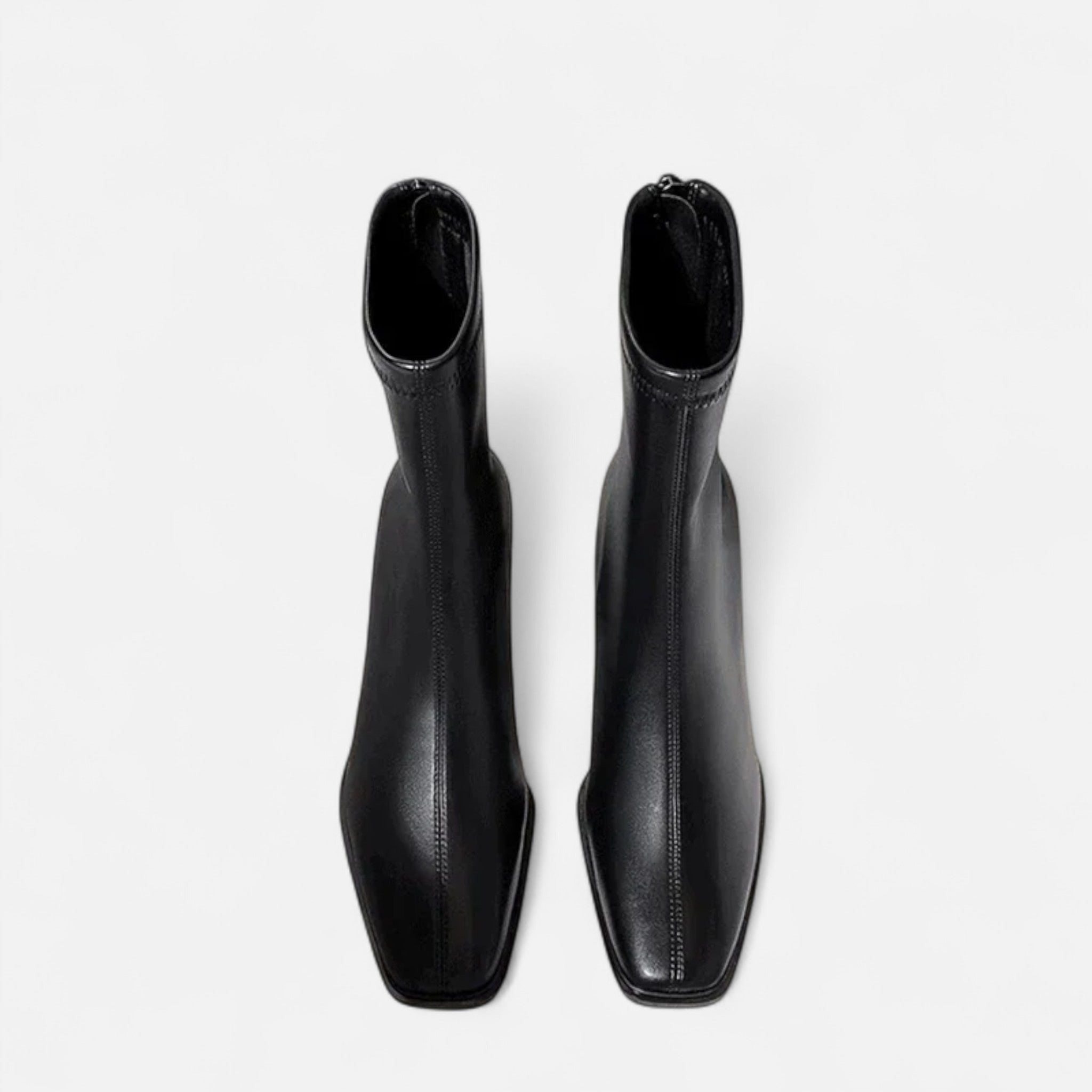 Botas de Cano Curto Vintage de Bico Quadrado para Mulheres