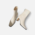 Botas de Cano Curto Vintage de Bico Quadrado para Mulheres