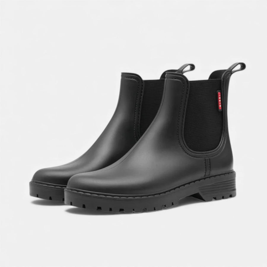 Botas de Chuva Curtas Impermeáveis e Leves para Mulheres Preto