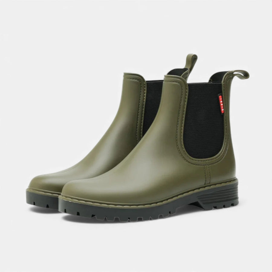 Botas de Chuva Curtas Impermeáveis e Leves para Mulheres Verde Exército