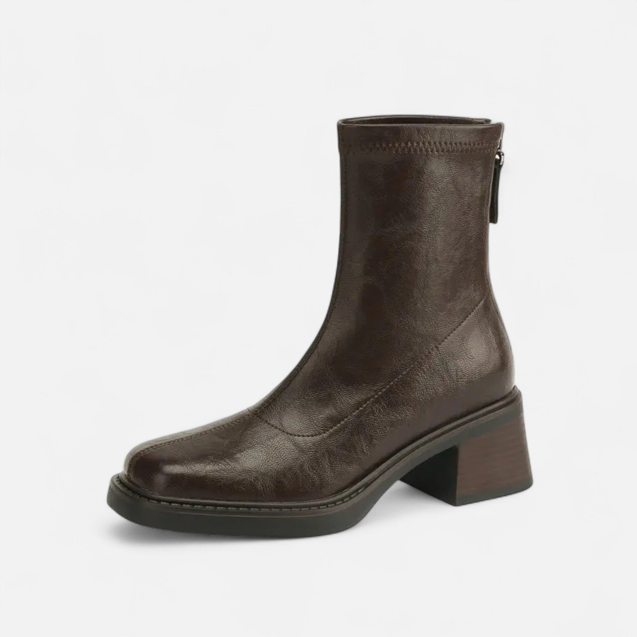 Botas de Couro Femininas – Clássico Urbano Refinado Café