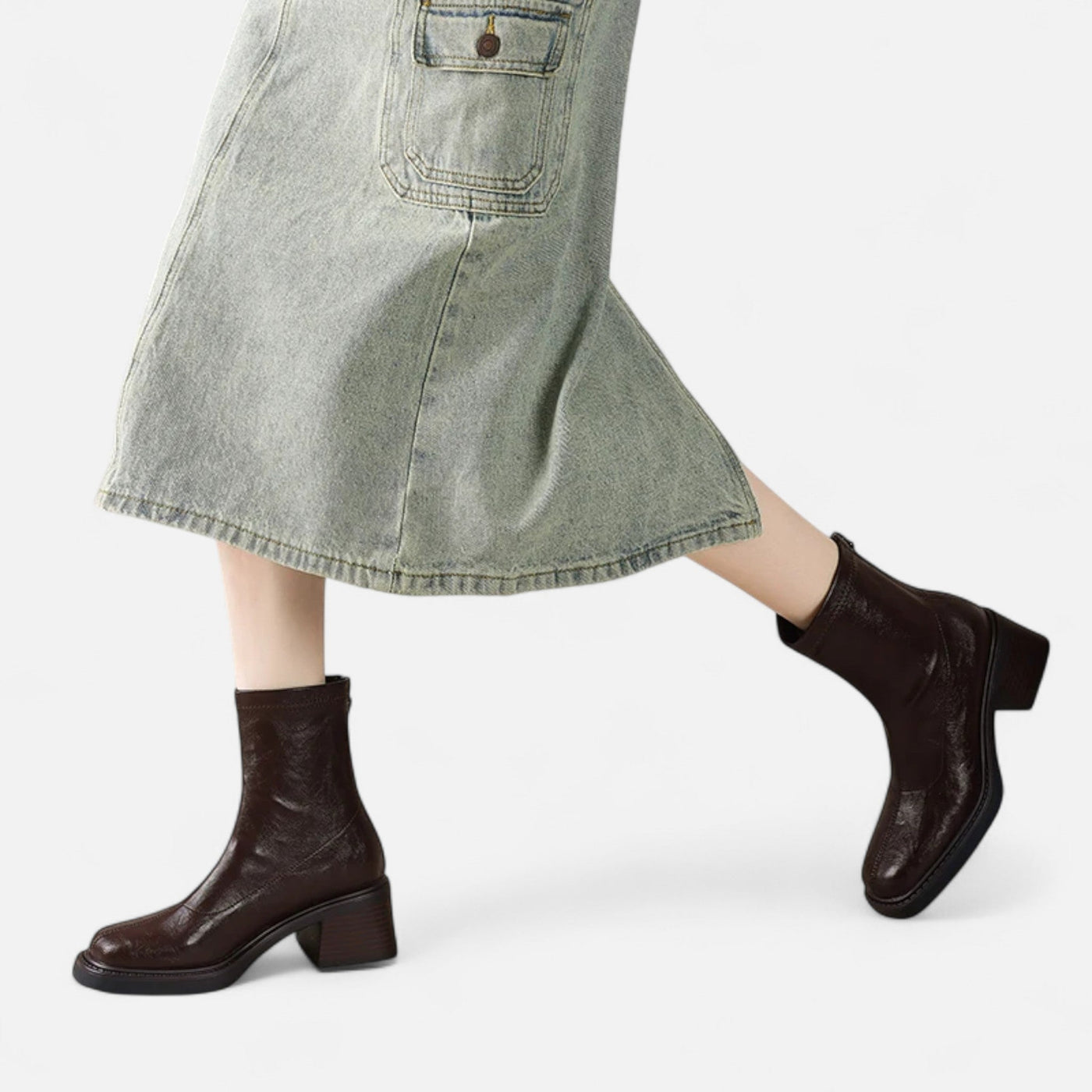 Botas de Couro Femininas – Clássico Urbano Refinado