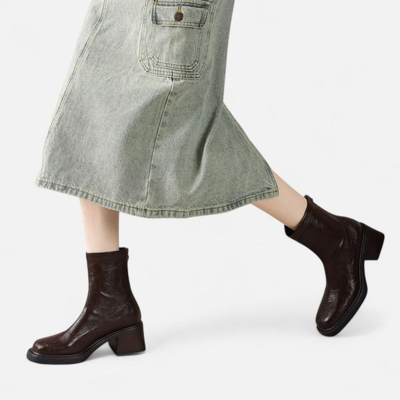 Botas de Couro Femininas – Clássico Urbano Refinado
