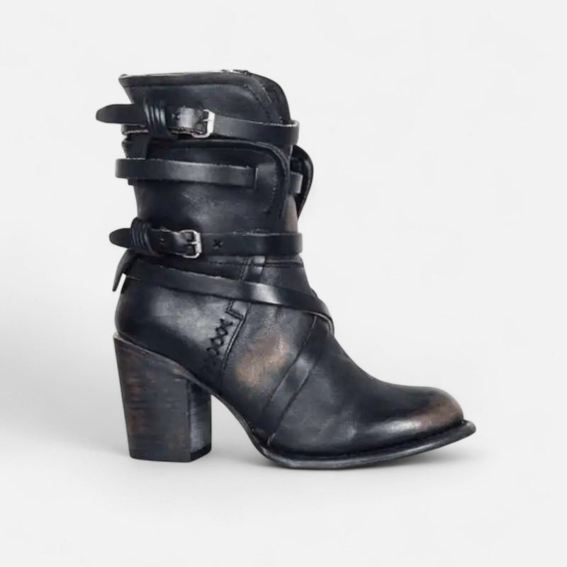 Botas de Couro Femininas até o Joelho – Elegância do Patrimônio de Inverno Preto