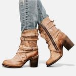 Botas de Couro Femininas até o Joelho – Elegância do Patrimônio de Inverno