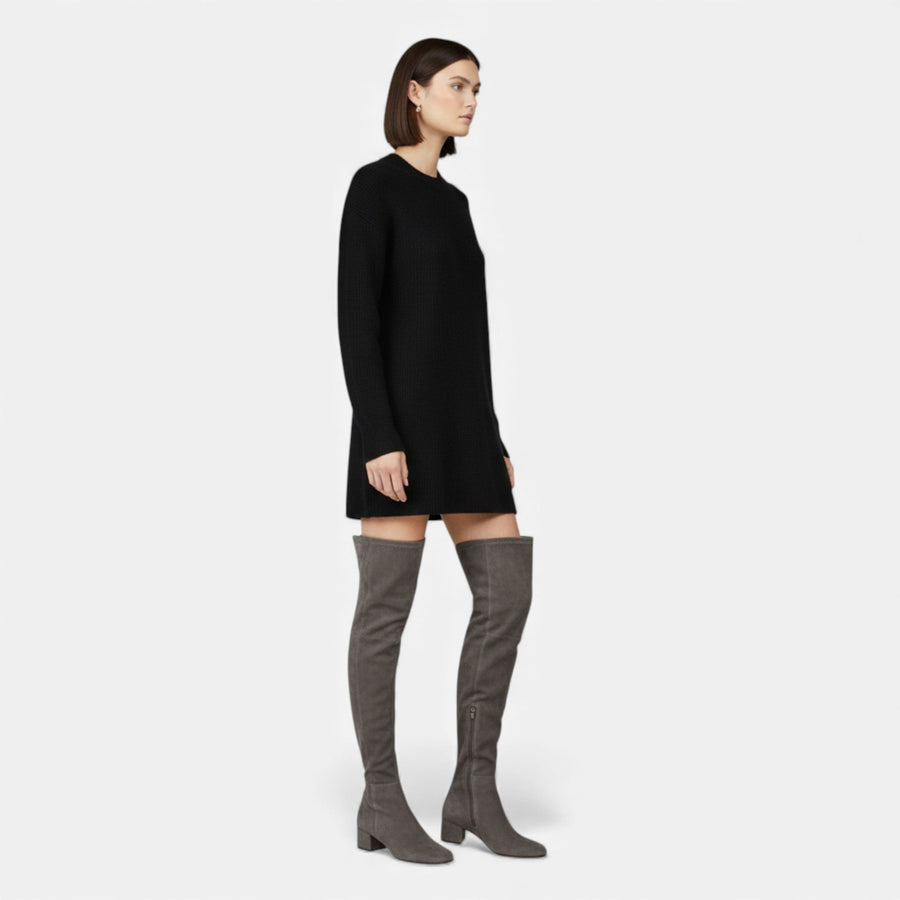 Botas de Inverno em Camurça Sintética para Mulheres, Acima do Joelho