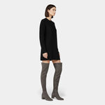 Botas de Inverno em Camurça Sintética para Mulheres, Acima do Joelho