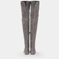 Botas de Inverno em Camurça Sintética para Mulheres, Acima do Joelho