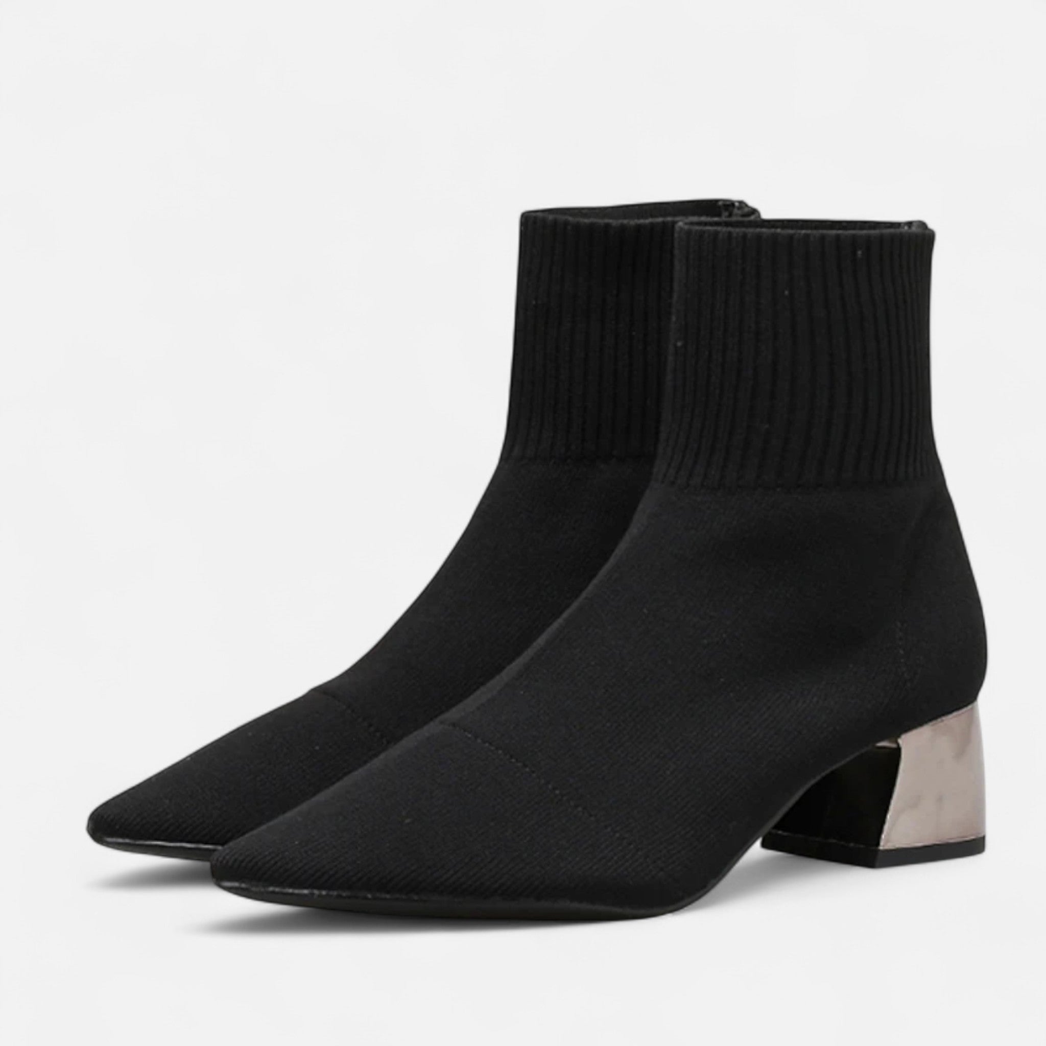 Botas de Meia Femininas – Elegância Esculpida para o Outono Preto