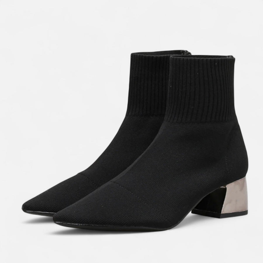 Botas de Meia Femininas – Elegância Esculpida para o Outono Preto