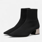 Botas de Meia Femininas – Elegância Esculpida para o Outono Preto
