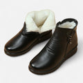 Botas de Neve de Algodão Macio Femininas Preto