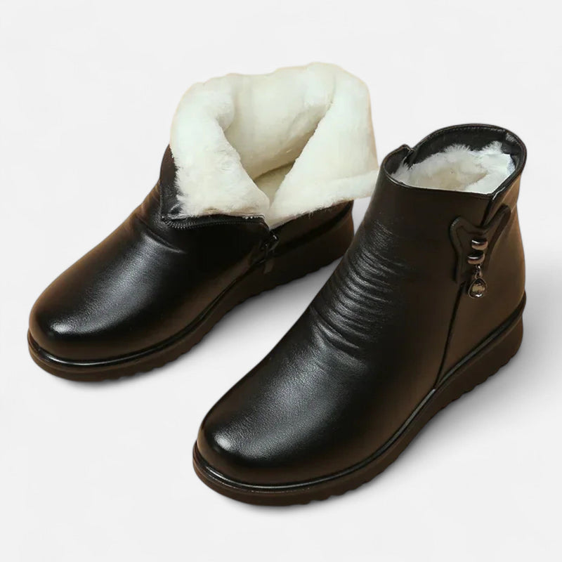 Botas de Neve de Algodão Macio Femininas Preto