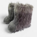 Botas de Pelúcia Sintética | Conforto Luxuoso para o Inverno Cinza