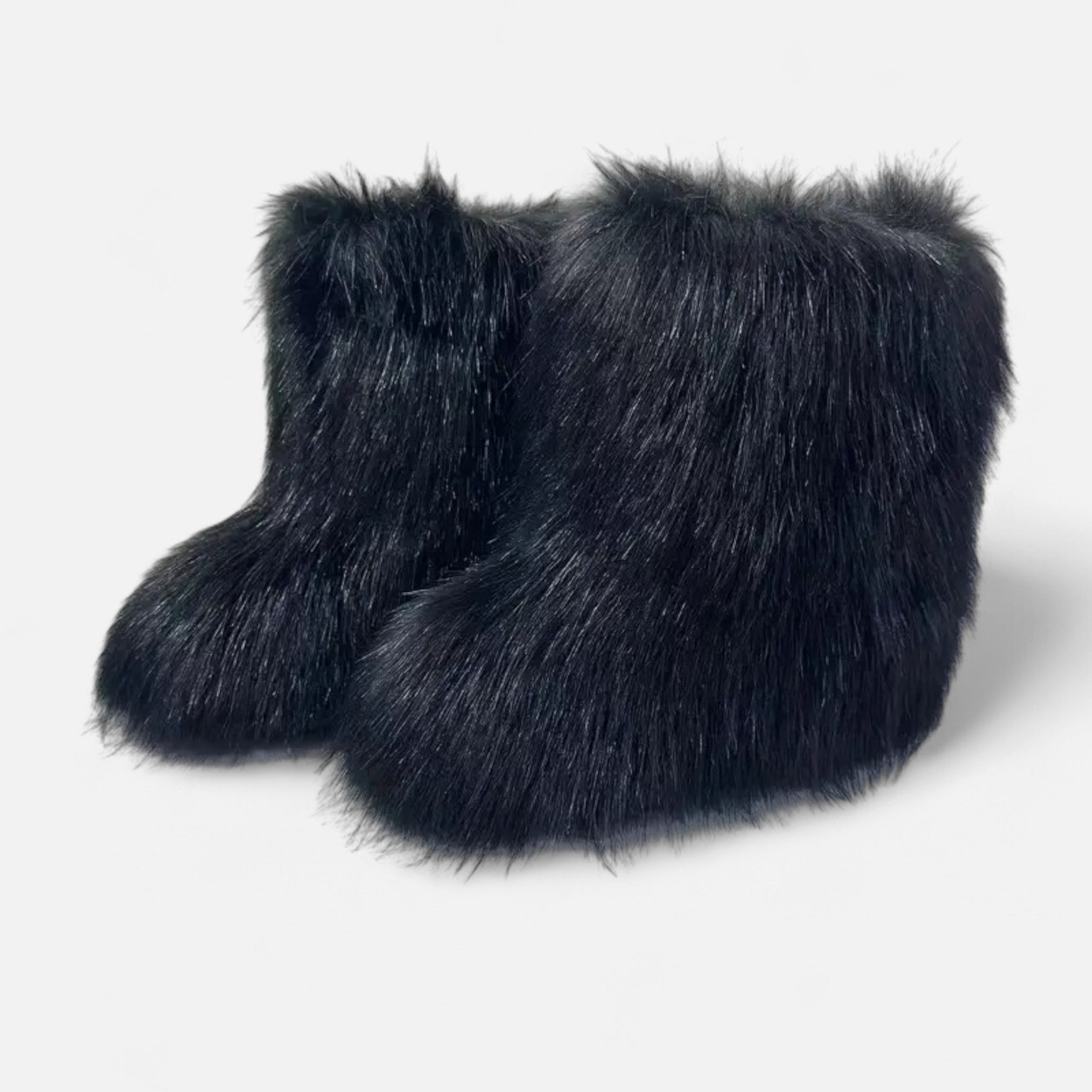 Botas de Pelúcia Sintética | Conforto Luxuoso para o Inverno Preto