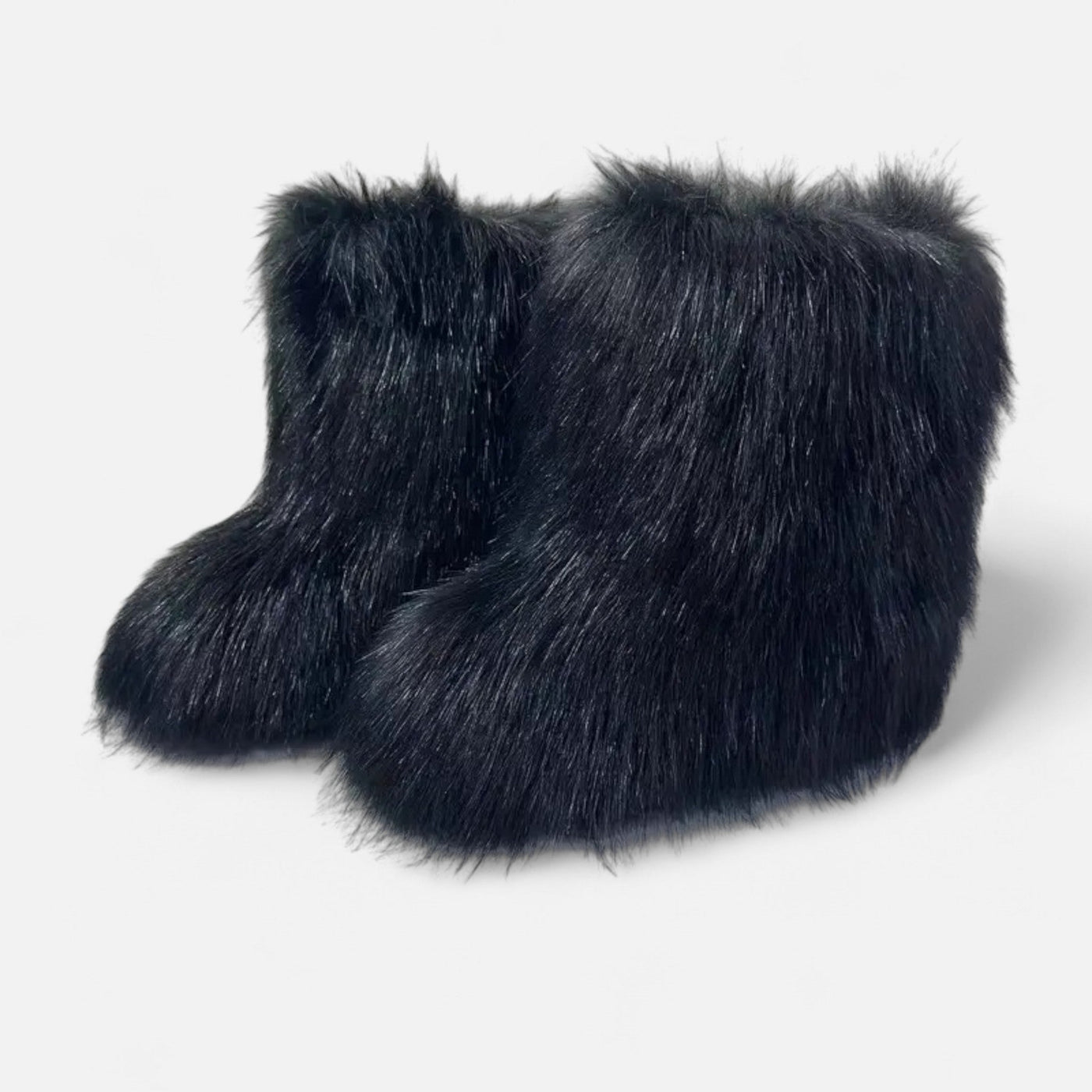 Botas de Pelúcia Sintética | Conforto Luxuoso para o Inverno Preto