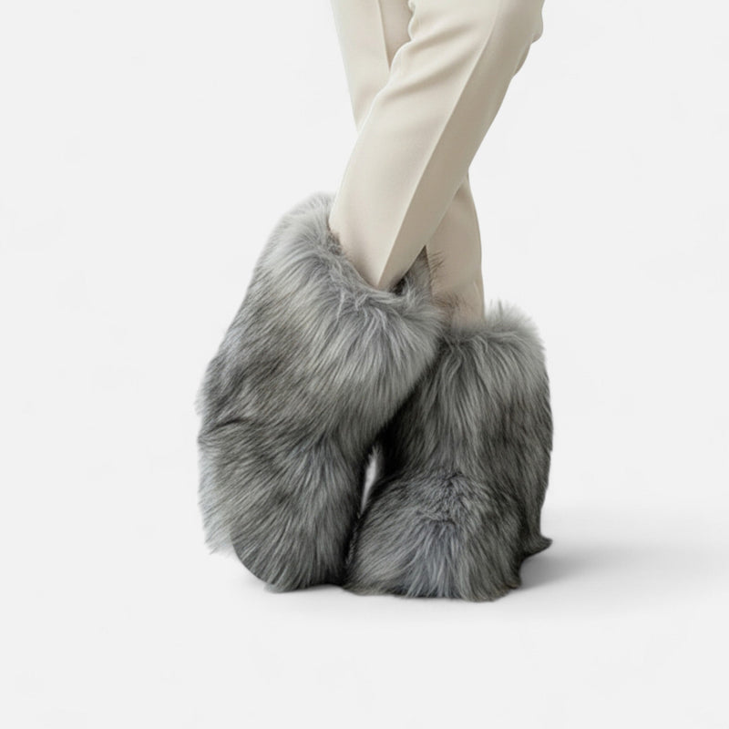 Botas de Pelúcia Sintética | Conforto Luxuoso para o Inverno
