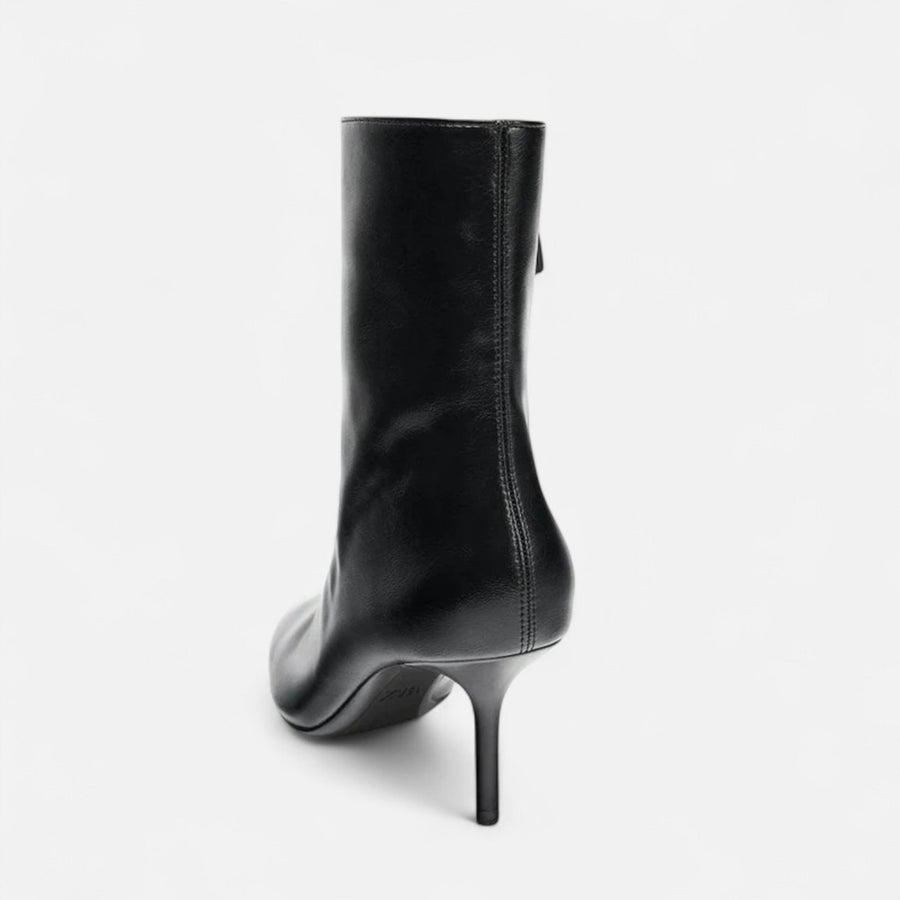 Botas de Salto Alto com Bico Fino para Mulheres – Elegância Retro Luxuosa