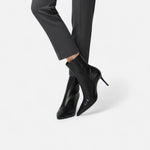 Botas de Salto Alto com Bico Fino para Mulheres – Elegância Retro Luxuosa