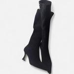 Botas de Salto Alto em Camurça para Mulheres Preto