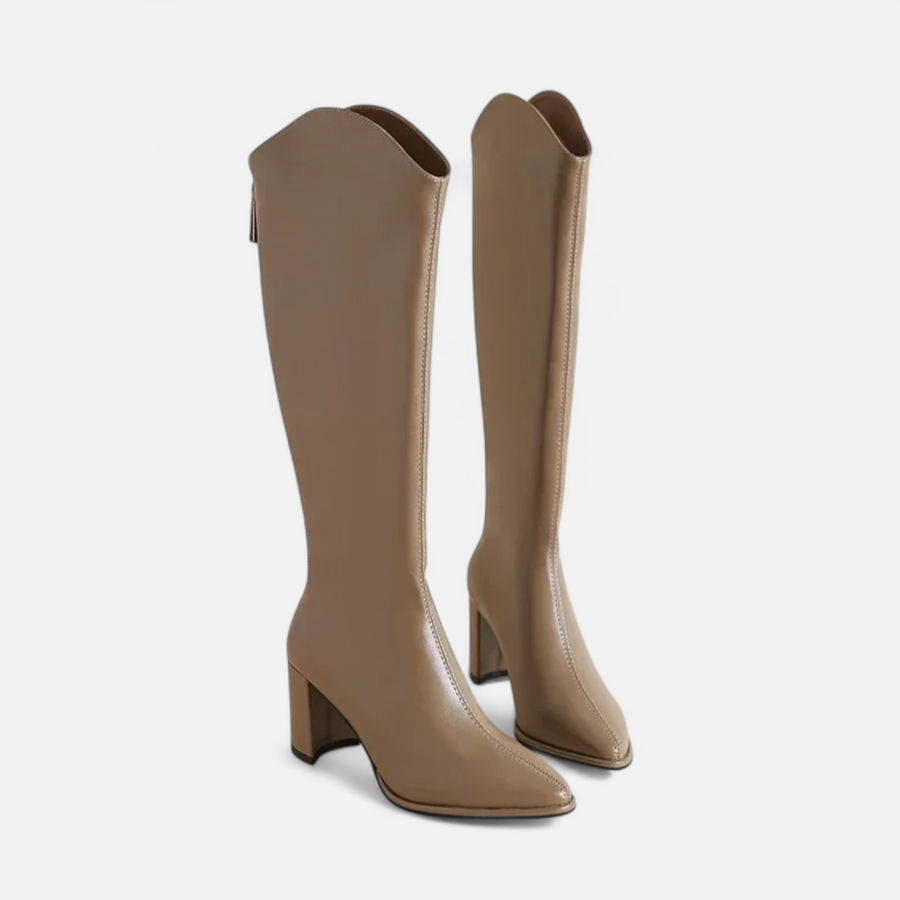 Botas de Salto Alto para Mulheres com Zíper até o Joelho
