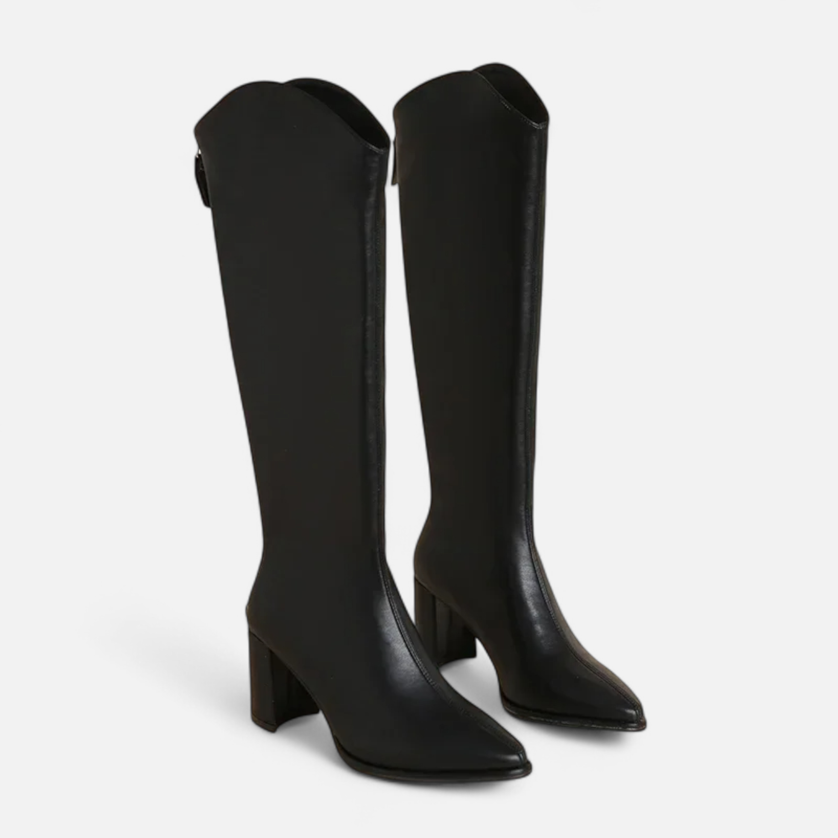 Botas de Salto Alto para Mulheres com Zíper até o Joelho