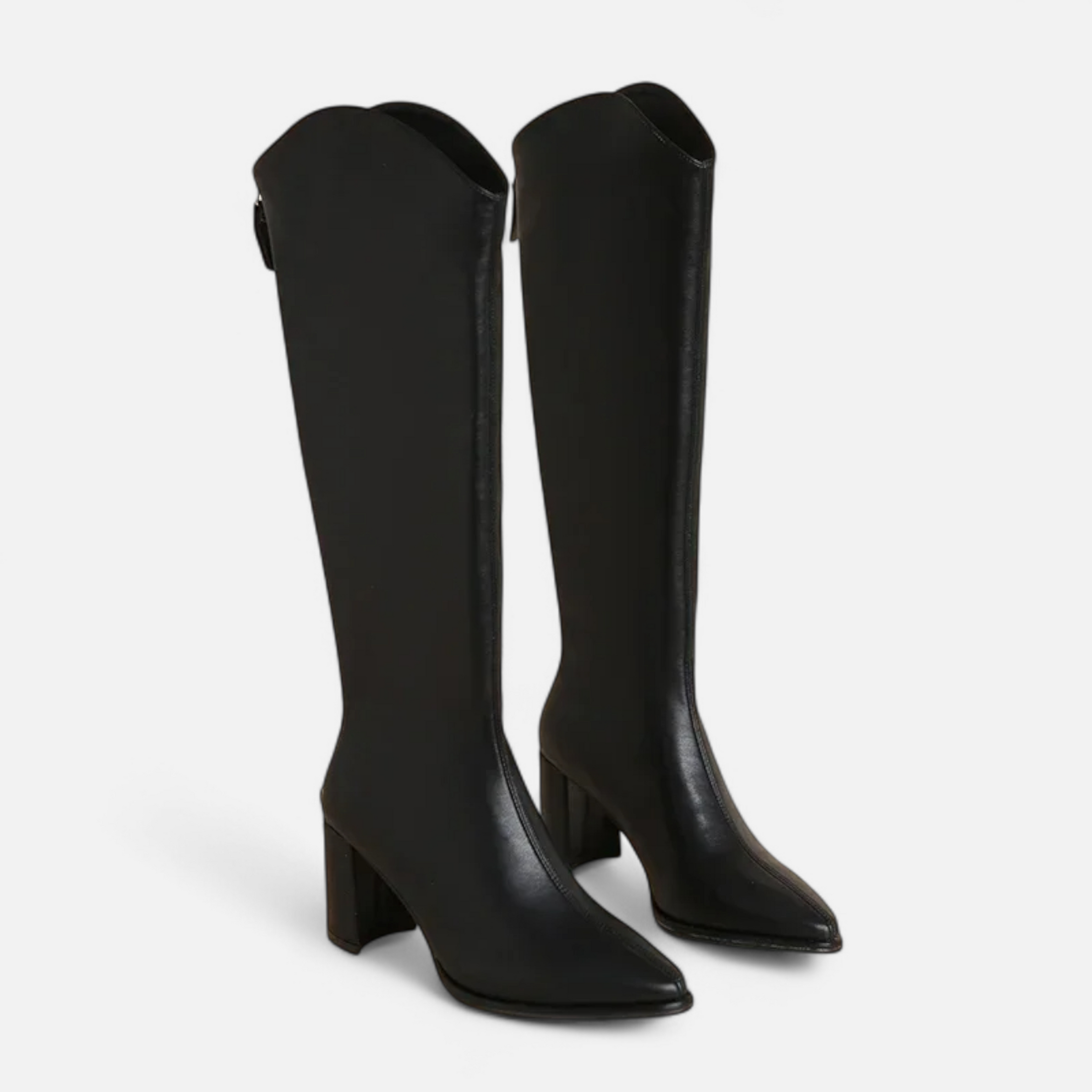 Botas de Salto Alto para Mulheres com Zíper até o Joelho