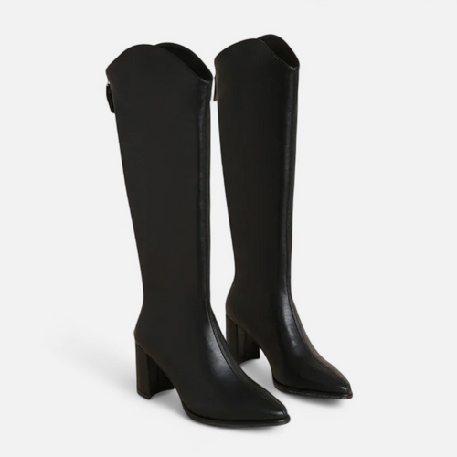 Botas de Salto Alto para Mulheres com Zíper até o Joelho