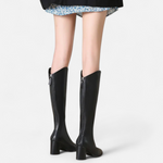 Botas de Salto Alto para Mulheres com Zíper até o Joelho