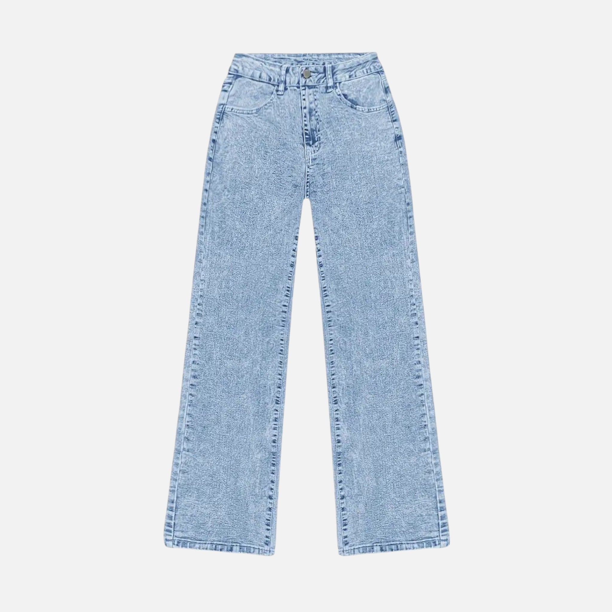 Calças Jeans Femininas Largas – Clássico Casual Sob Medida Azul Céu